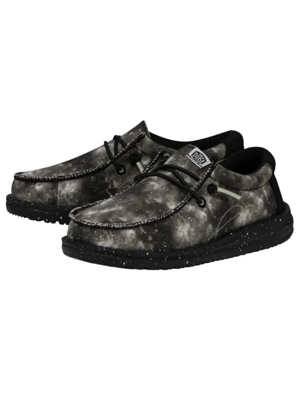 Hey Dude Youth Wally Galaxy Black Glow in the dark Y12 US Brand new with tags.